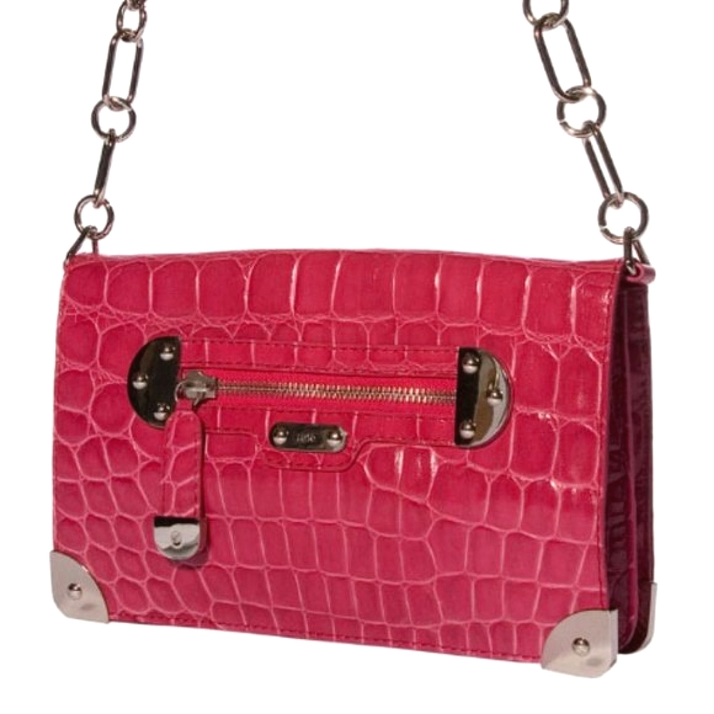 Rafe EMMA Crocodile Embossed Leather Shoulder Bag